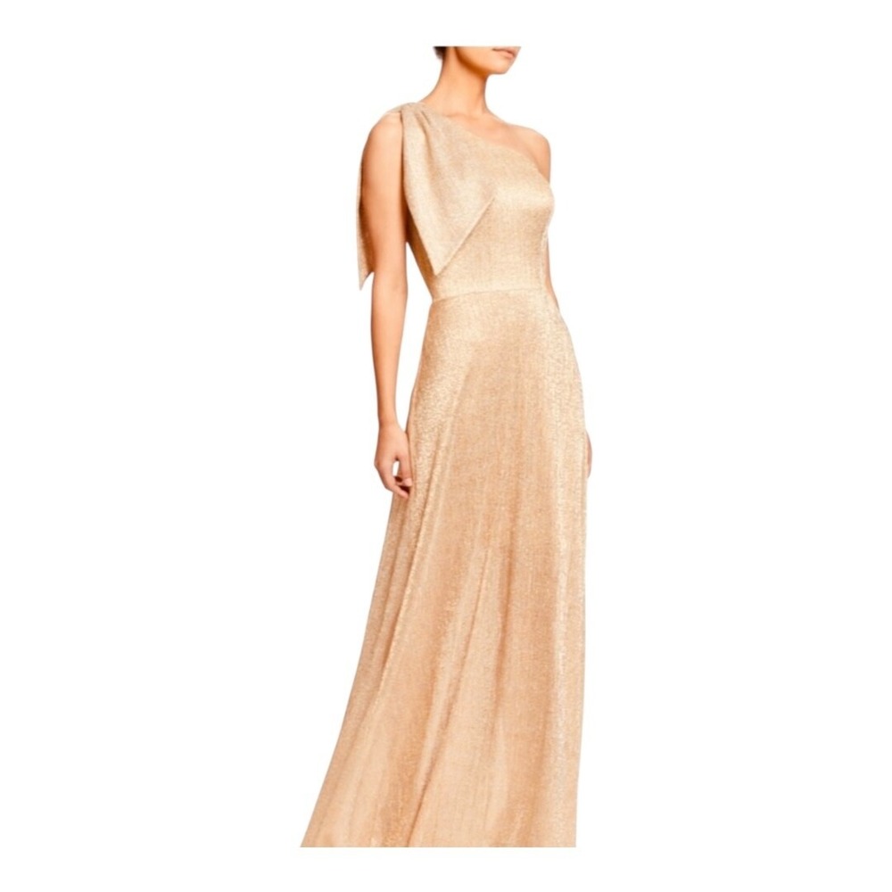 Dress The Population One Shoulder Sequin Midi Dress Womens XS Rose Gold Glam